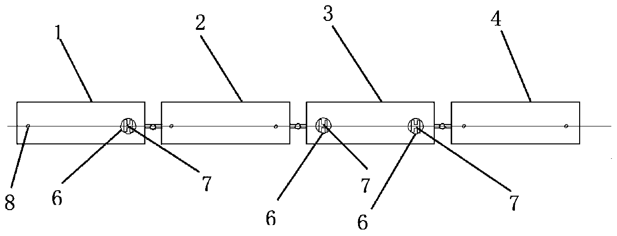 Four-joint wagon and connecting method thereof