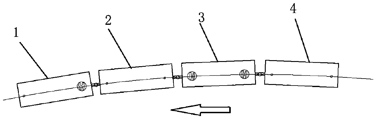 Four-joint wagon and connecting method thereof