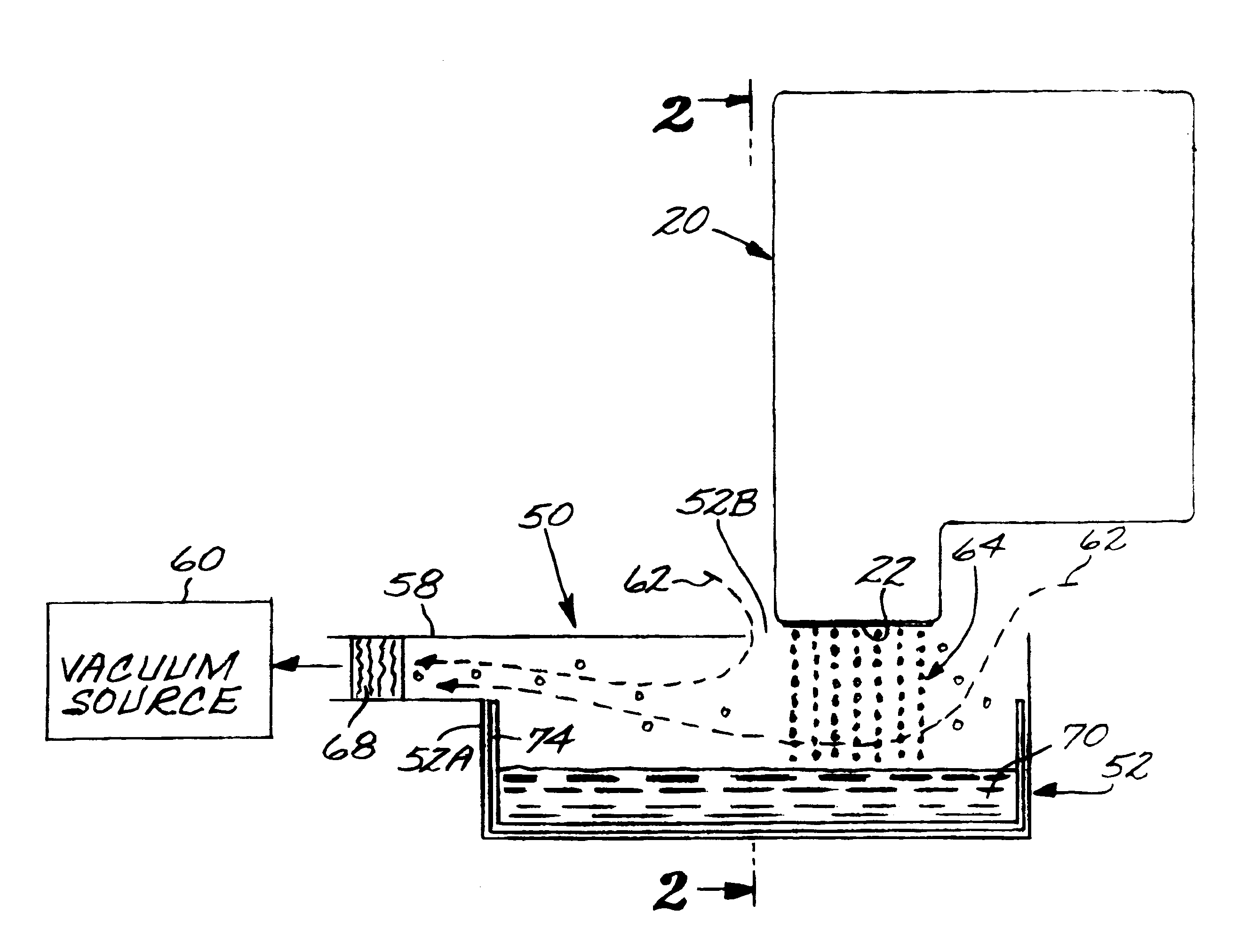 Vacuum spittoon for collecting ink during servicing of ink jet printheads