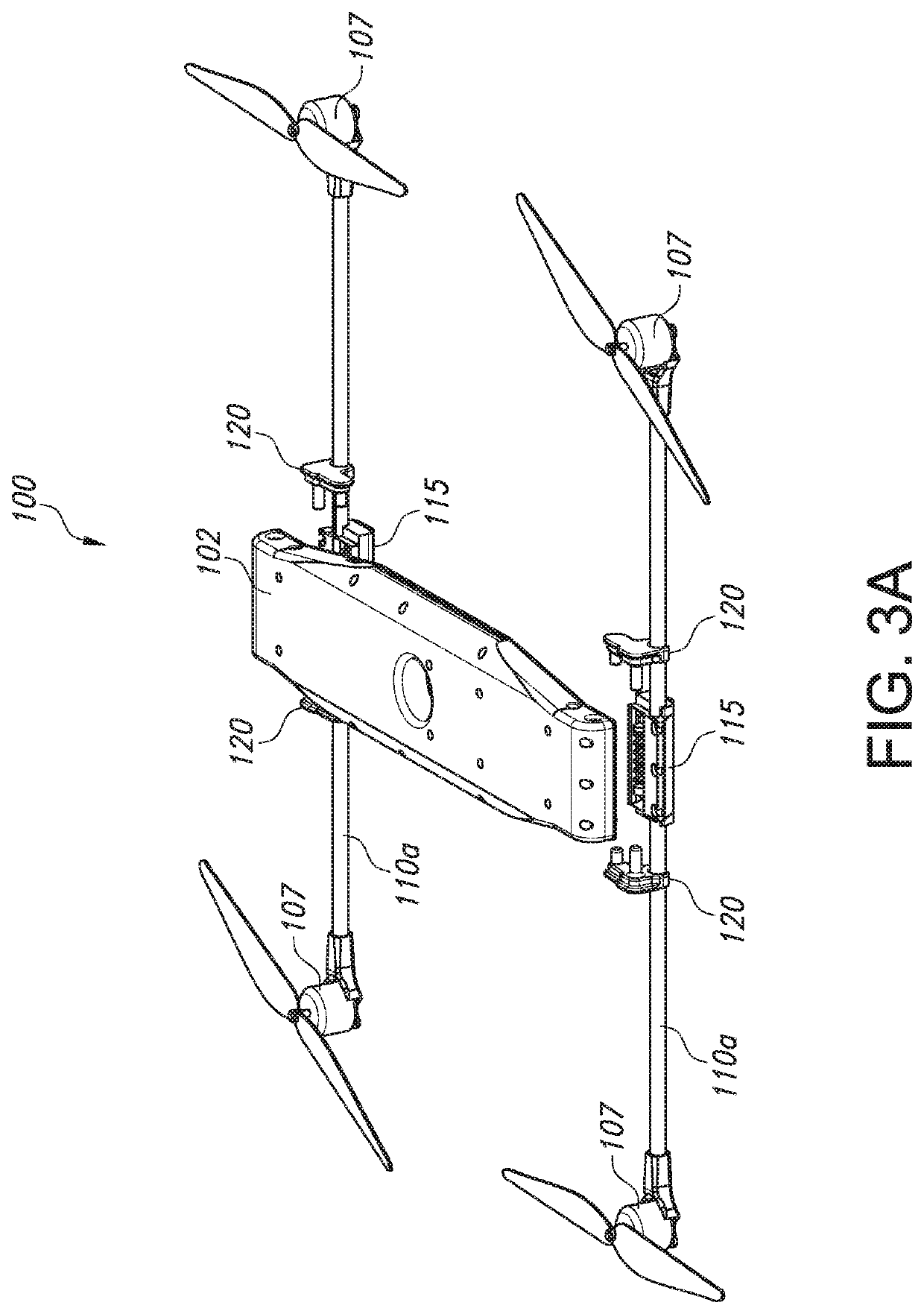 Unmanned aerial vehicle provided with detachable motor arms