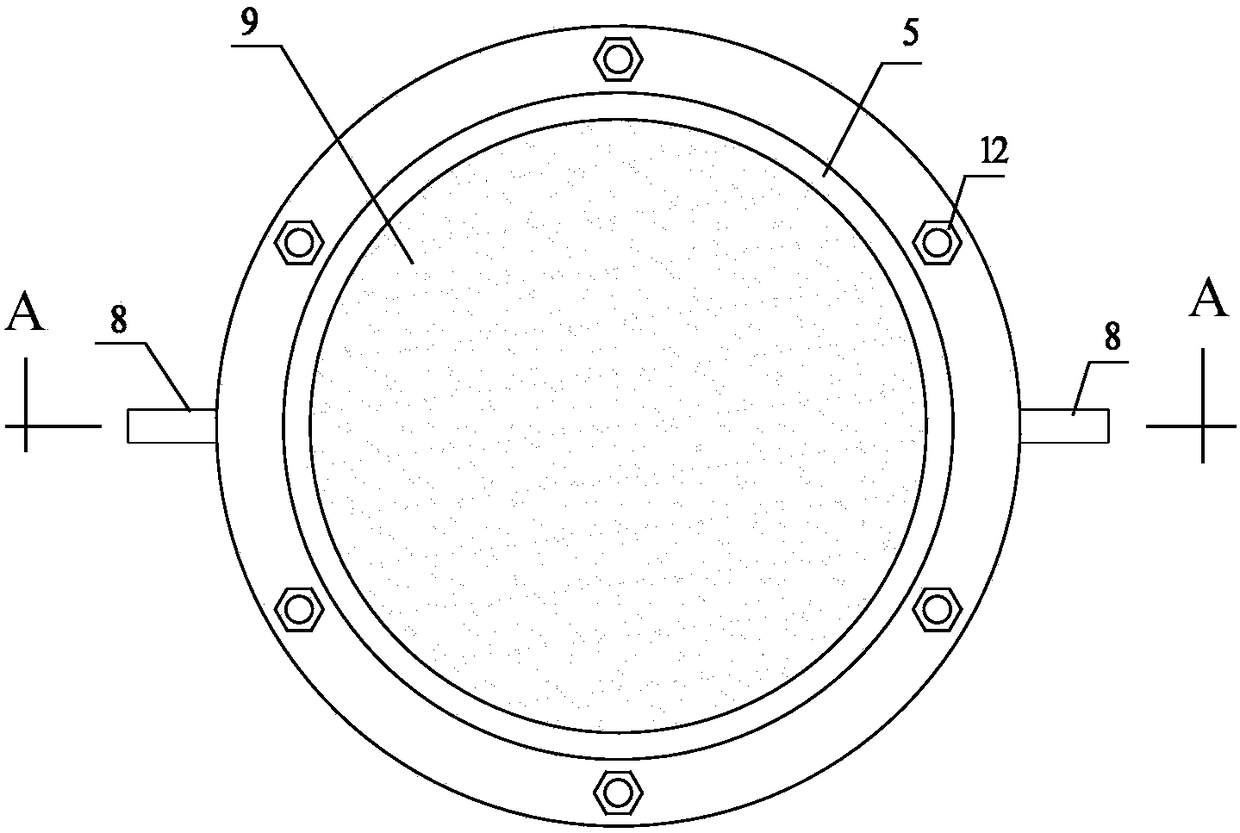 A high-flux electrochemical filtration sewage treatment device