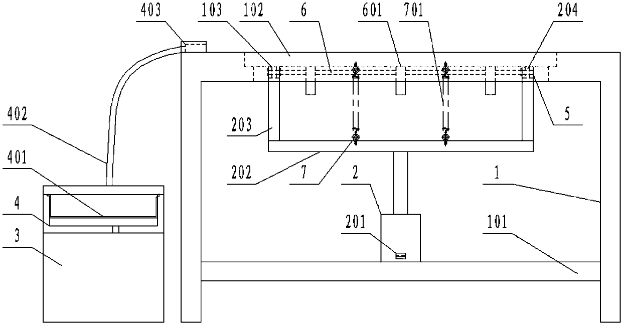 Workbench with center capable of protruding to rise and fall for cutting for clothing cutting processing