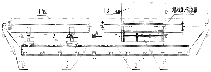 Assembling and scraping device for square hole of spindle box, assembling and scraping method and product assembling method