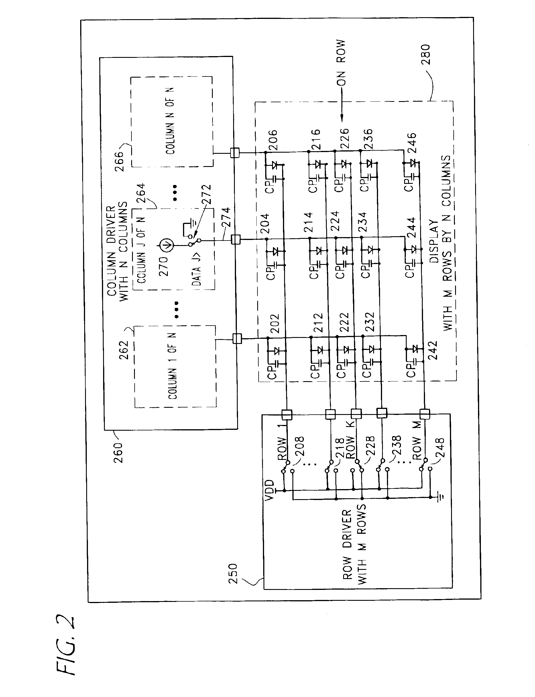 Matrix element precharge voltage adjusting apparatus and method