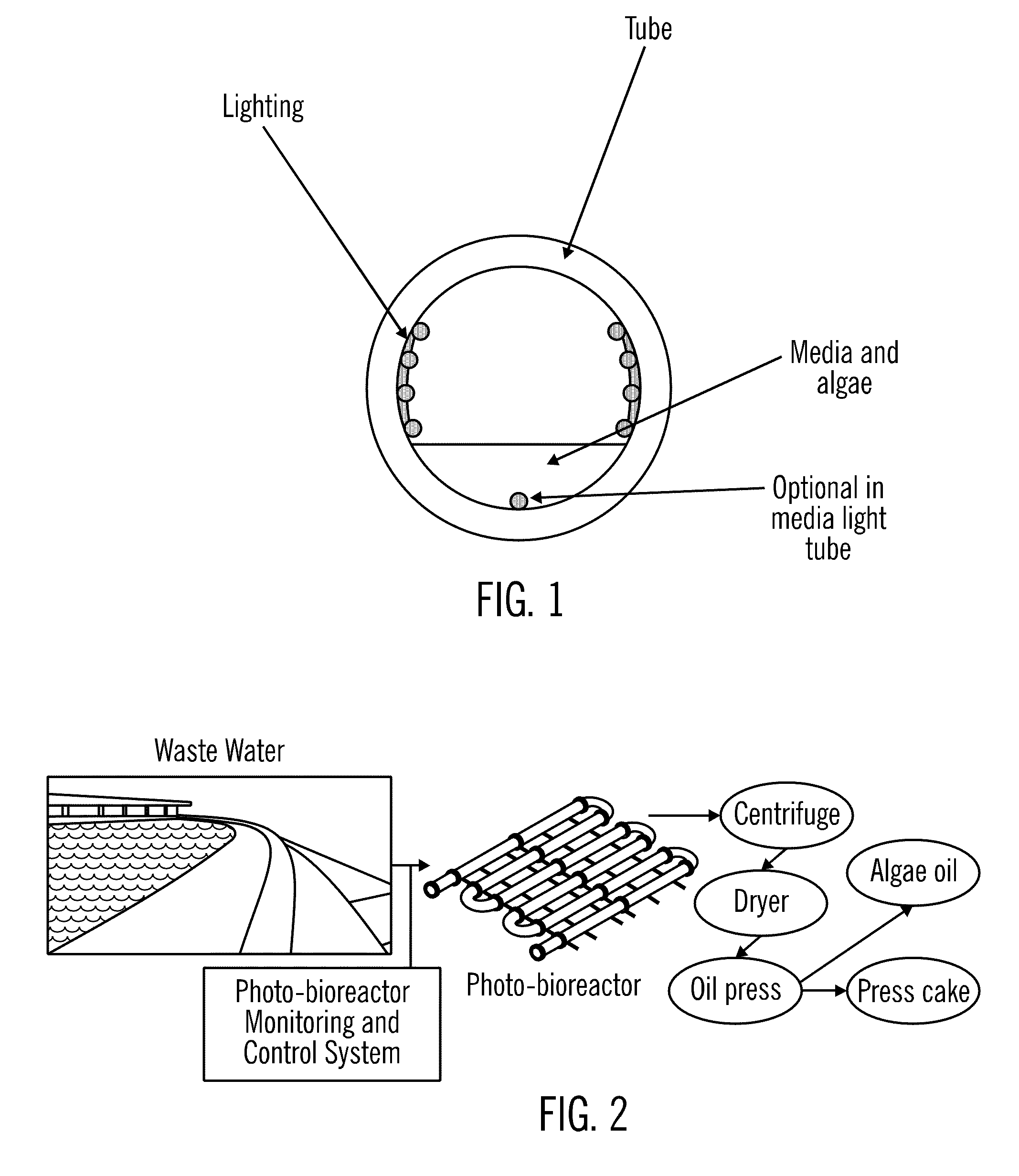 Semi-closed loop alga-diesel fuel photobioreactor using waste water