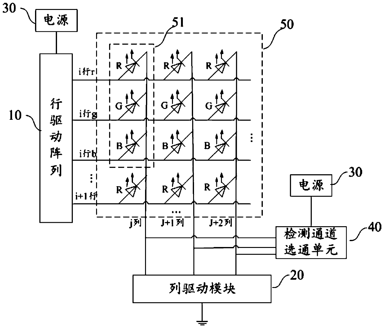 LED array drive circuit, drive chip and LED display screen