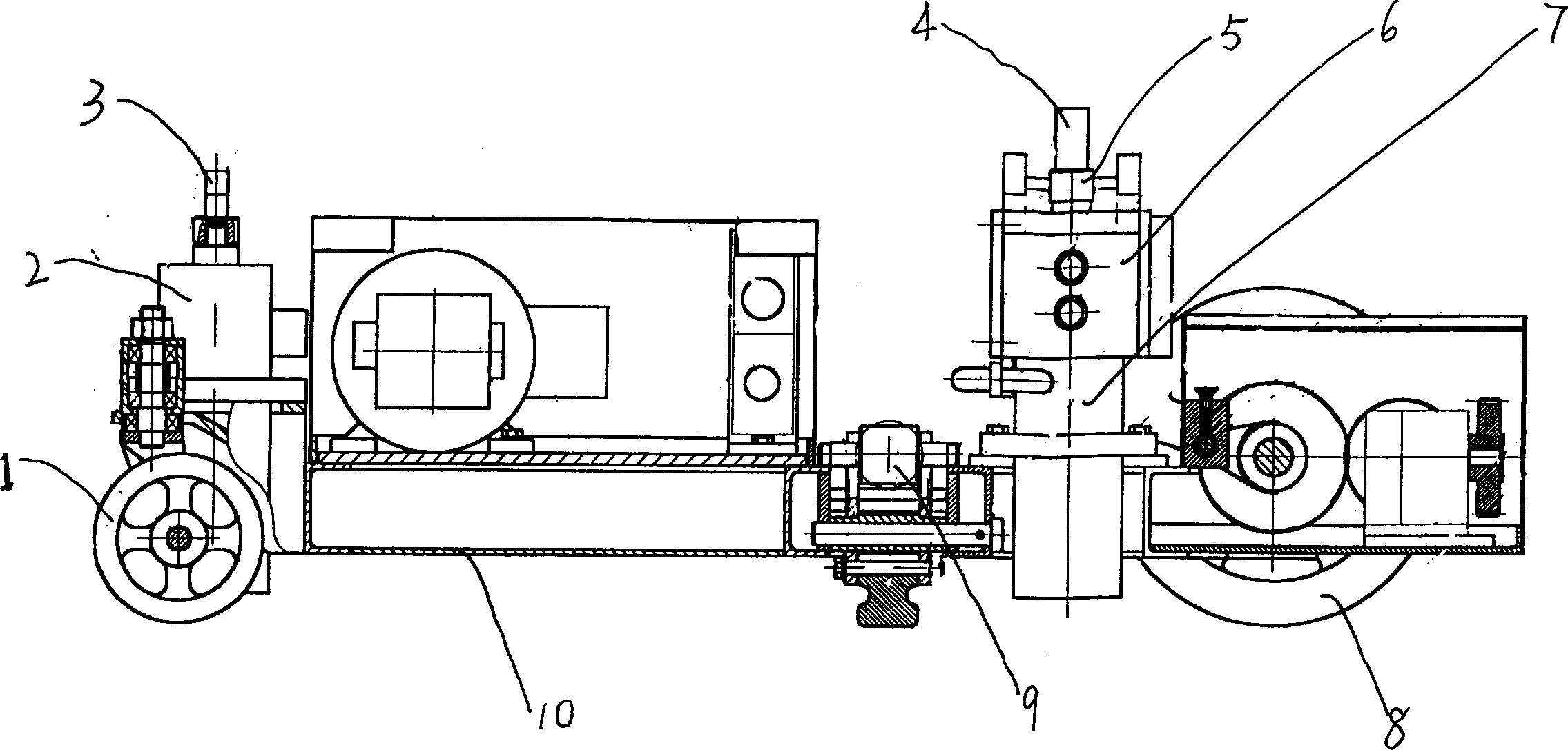 Electric hydraulic disassembling and assembling machine of coupling buffer device for rolling stock