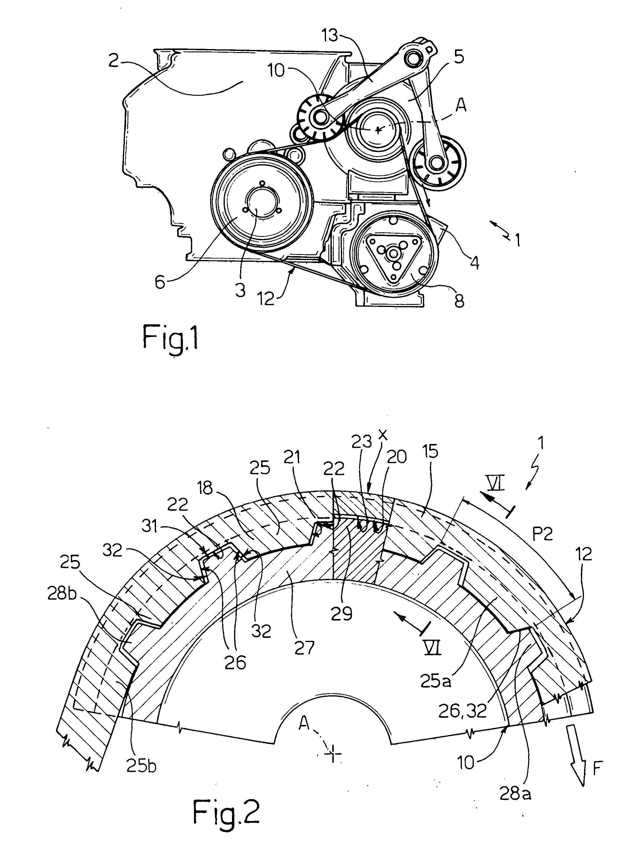 Belt drive assembly for driving accessory parts of an internal combustion engine, drive belt and pulleys suited to be used in said assembly