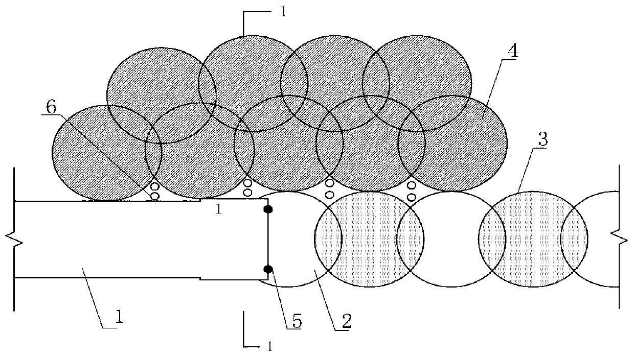 Waterstop structure at junctions of occlusive piles and diaphragm wall