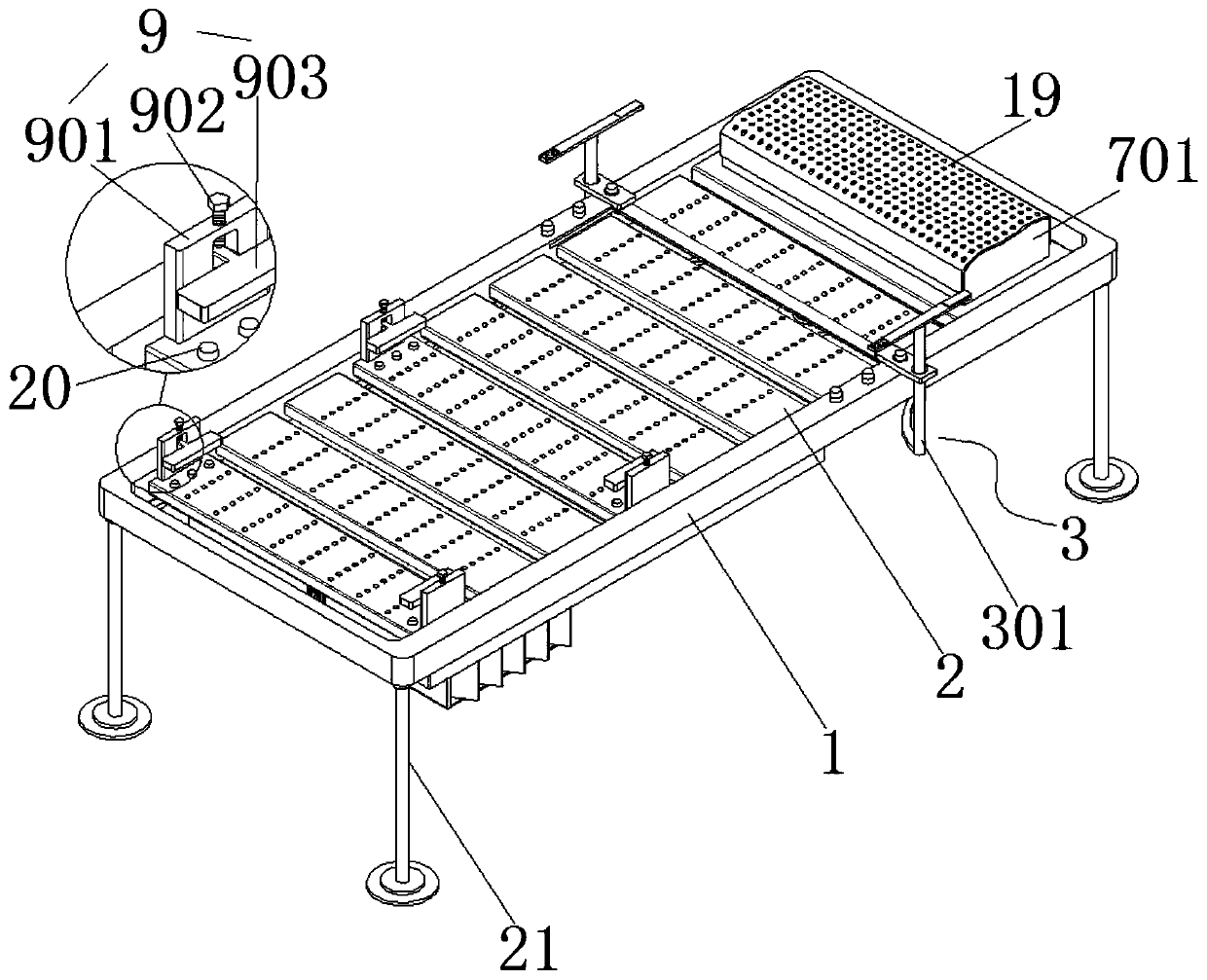 Special gastric tube anti-pulling nursing bed for digestive department