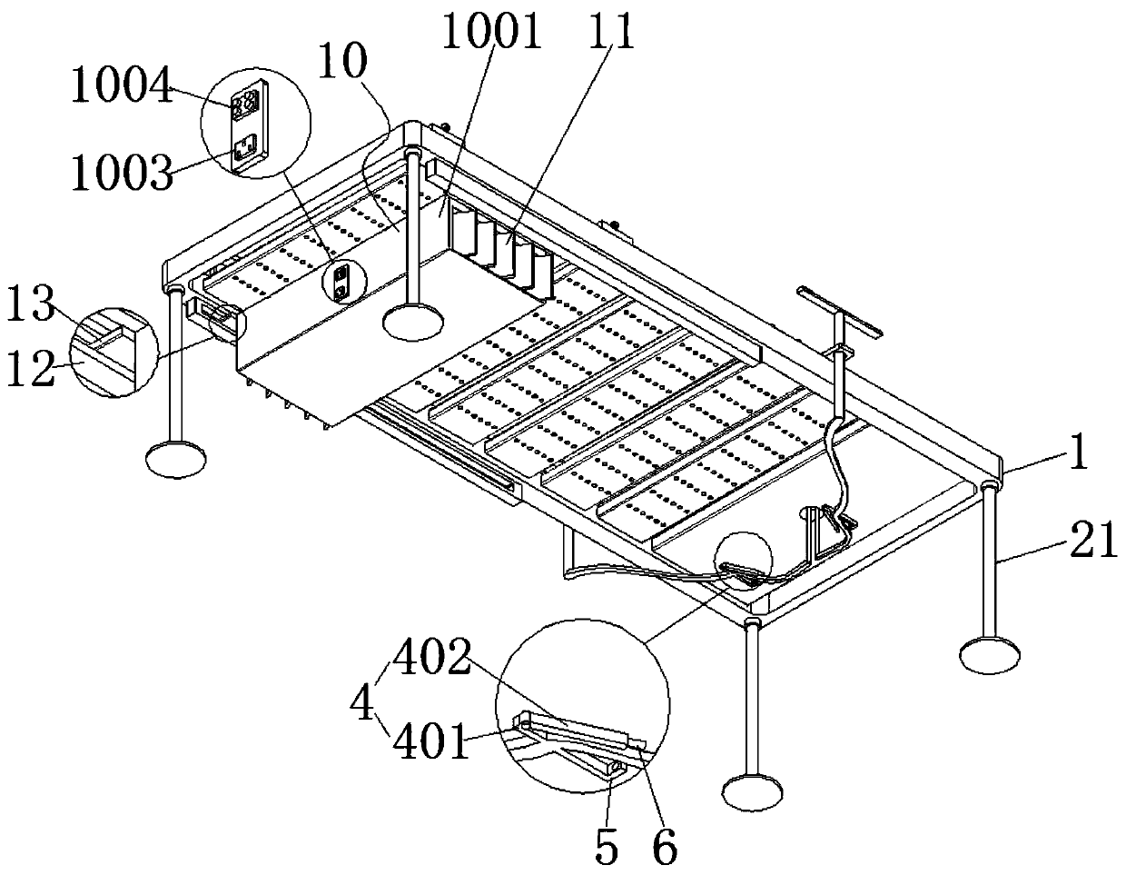 Special gastric tube anti-pulling nursing bed for digestive department