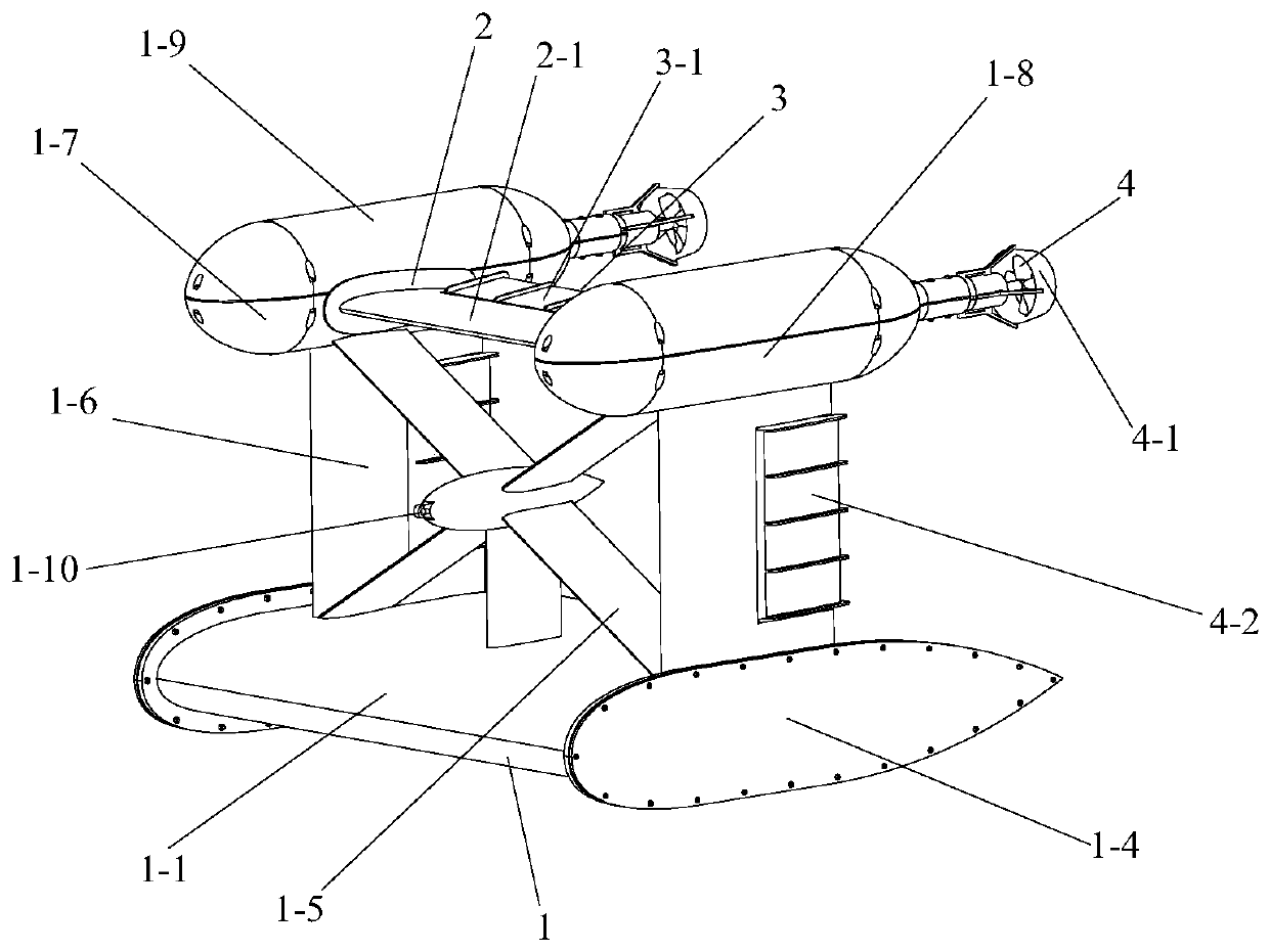 Stable-posture multi-degree-of-freedom controllable pod type underwater dragging body