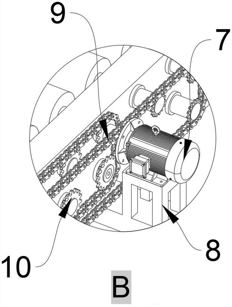 A corrugated paper flattening conveyor frame