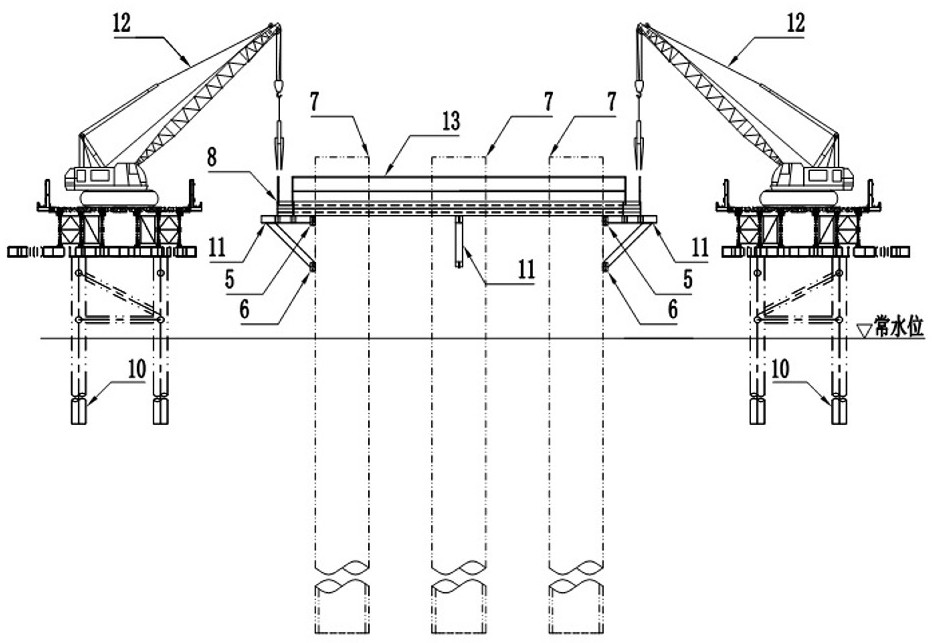 Installation method for inner support of lock catch steel pipe or steel sheet pile cofferdam