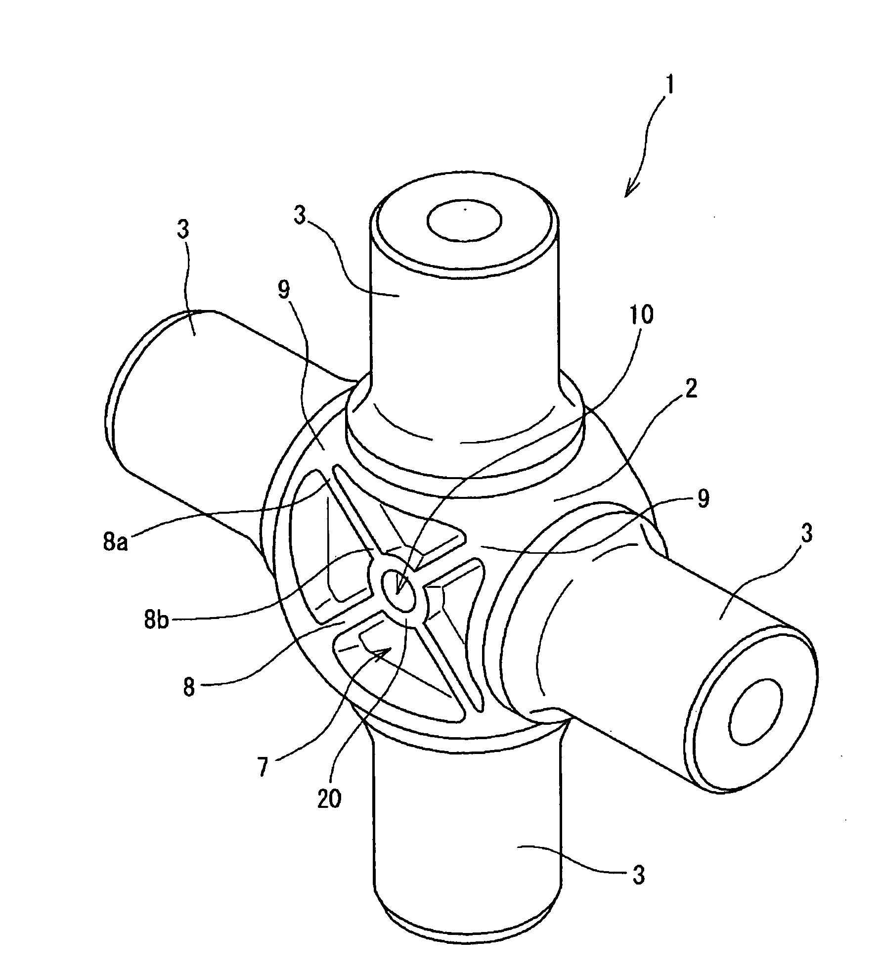 Cross shaft member and cross shaft joint with the same