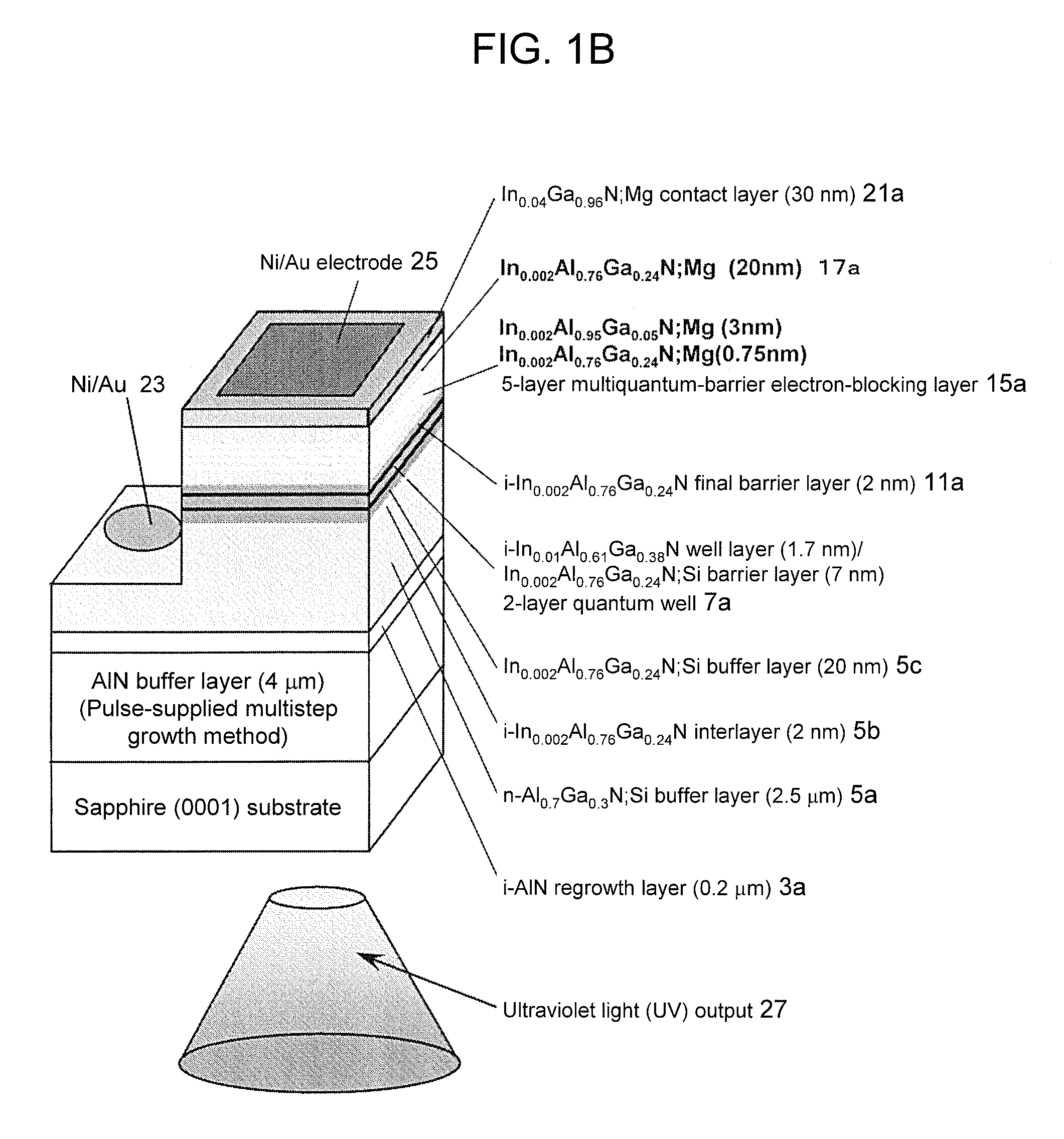 Light-emitting element having nitride semiconductor multiquantum barrier, and process for production thereof