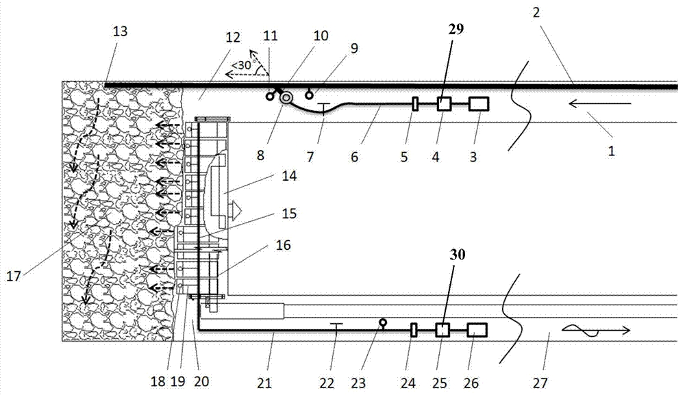 Gob retardant efficient spraying system and spraying method