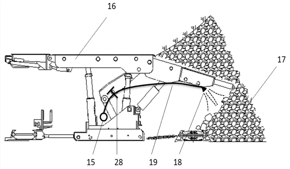 Gob retardant efficient spraying system and spraying method