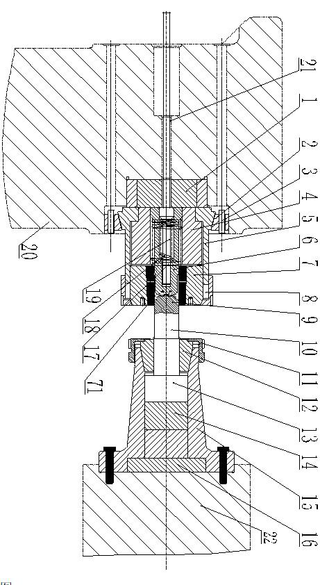 Die for composite cold extrusion forming of automobile micro motor aluminum shell and using method