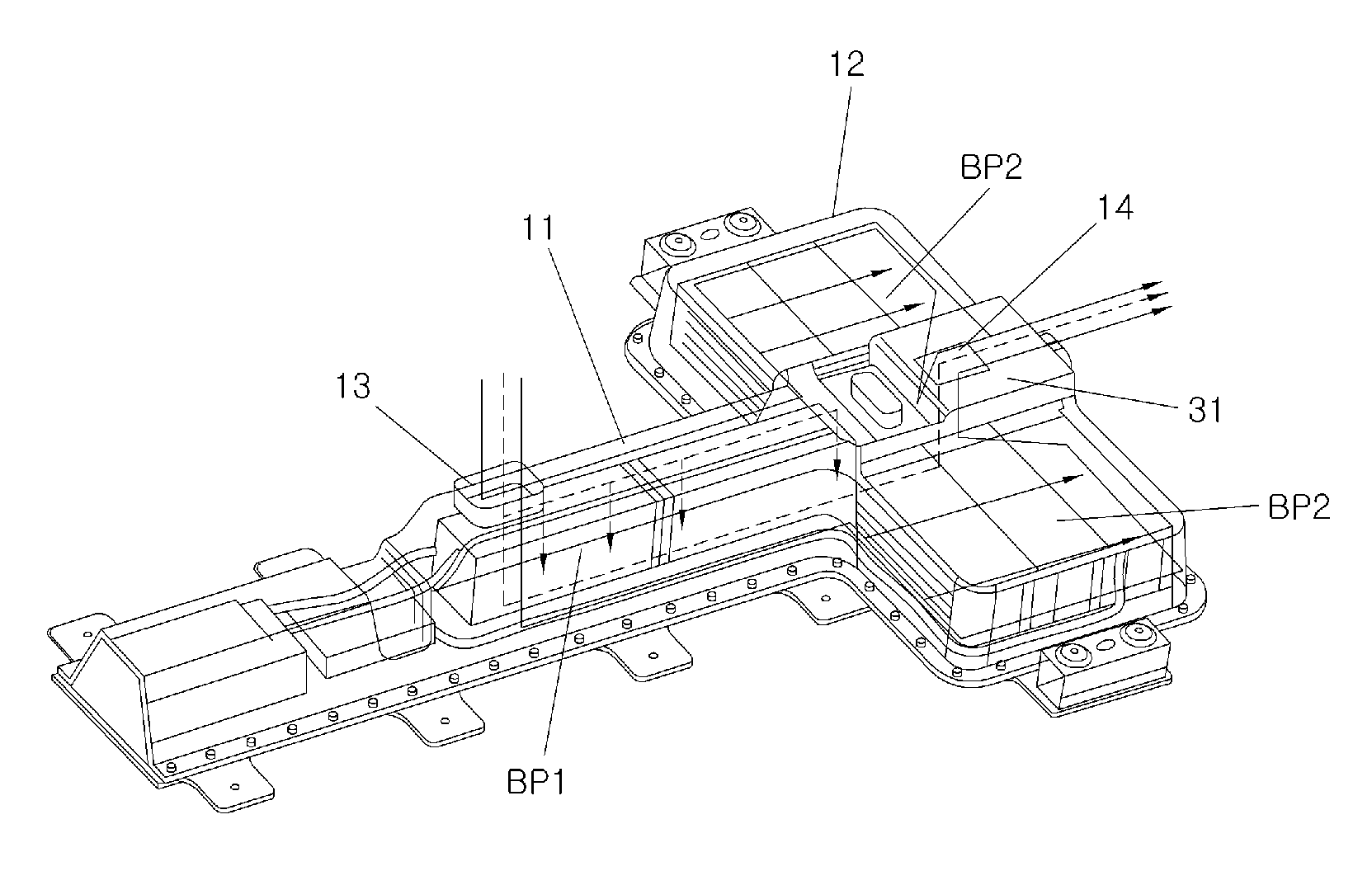 Battery cooling structure for electric vehicle