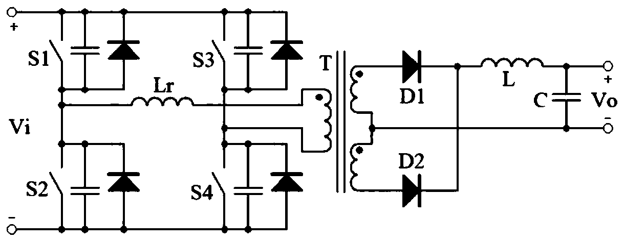 Power supply circuit for outputting low-voltage large current based on LLC resonant conversion