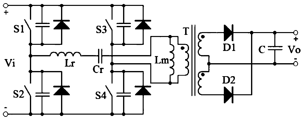 Power supply circuit for outputting low-voltage large current based on LLC resonant conversion