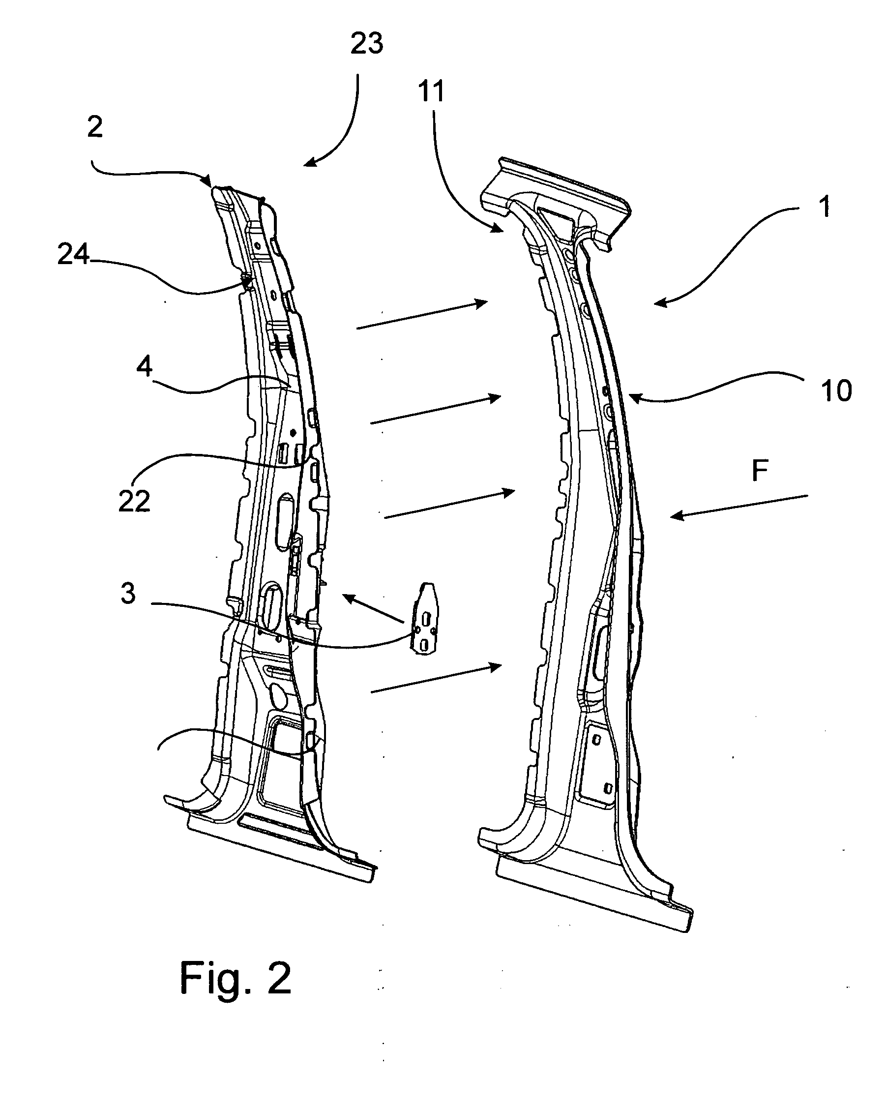 Vehicle part with structural reinforcement part