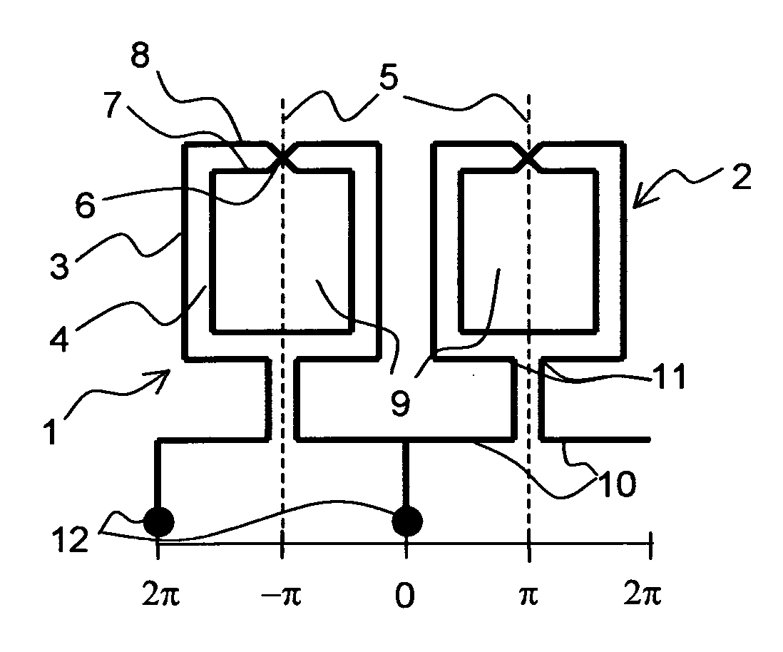 Electrically symmetric NMR coils with a plurality of windings connected in series