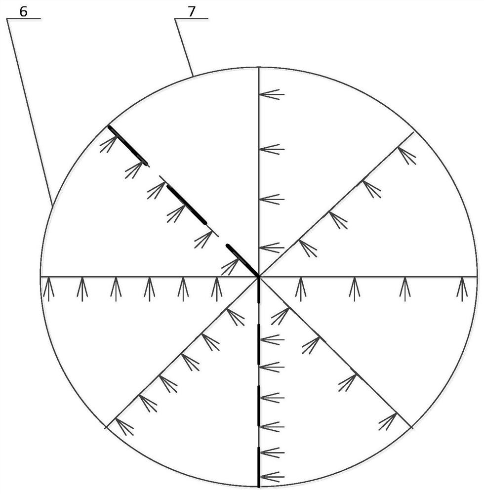 A method for arranging core components of a wet cooling tower in a region with stable wind direction