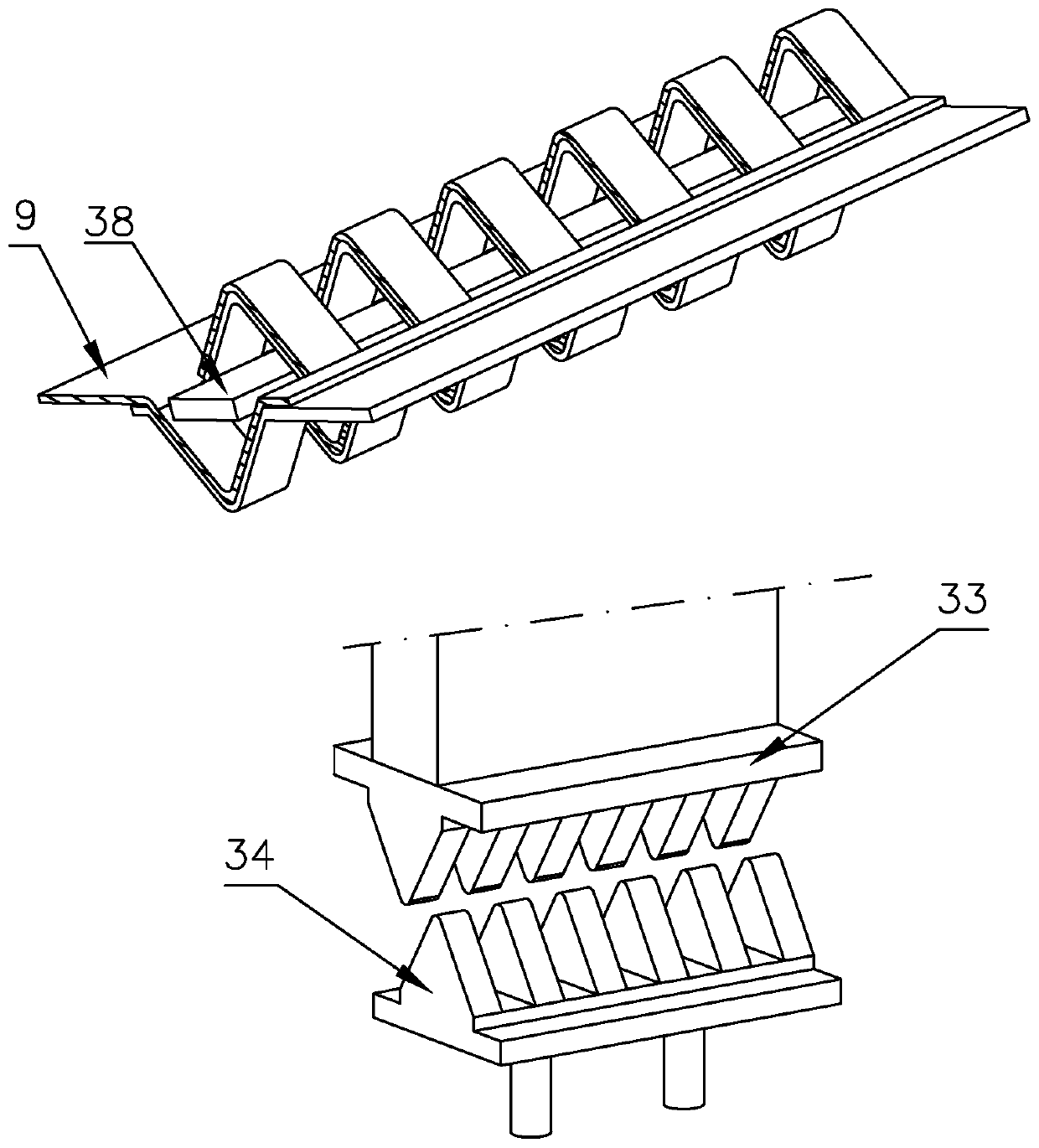 Pre-roller-coating aluminum coil four-color printing forming device and roller coating process thereof