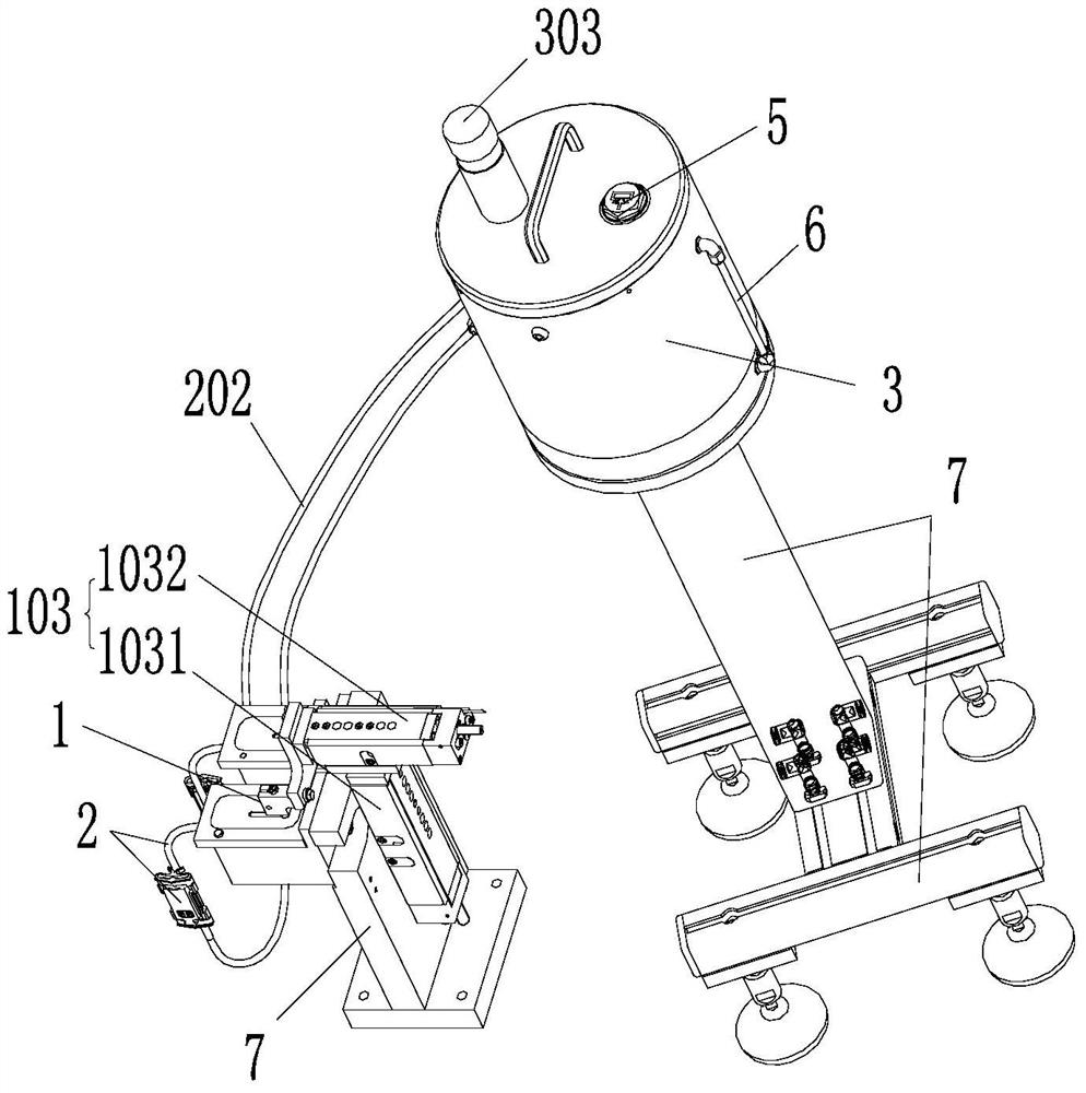 Glue dispensing device and butterfly-wing blood collection needle assembly equipment