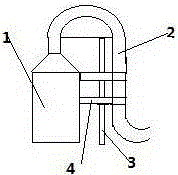 Gooseneck pipe supporting and fixing structure of air draft tower