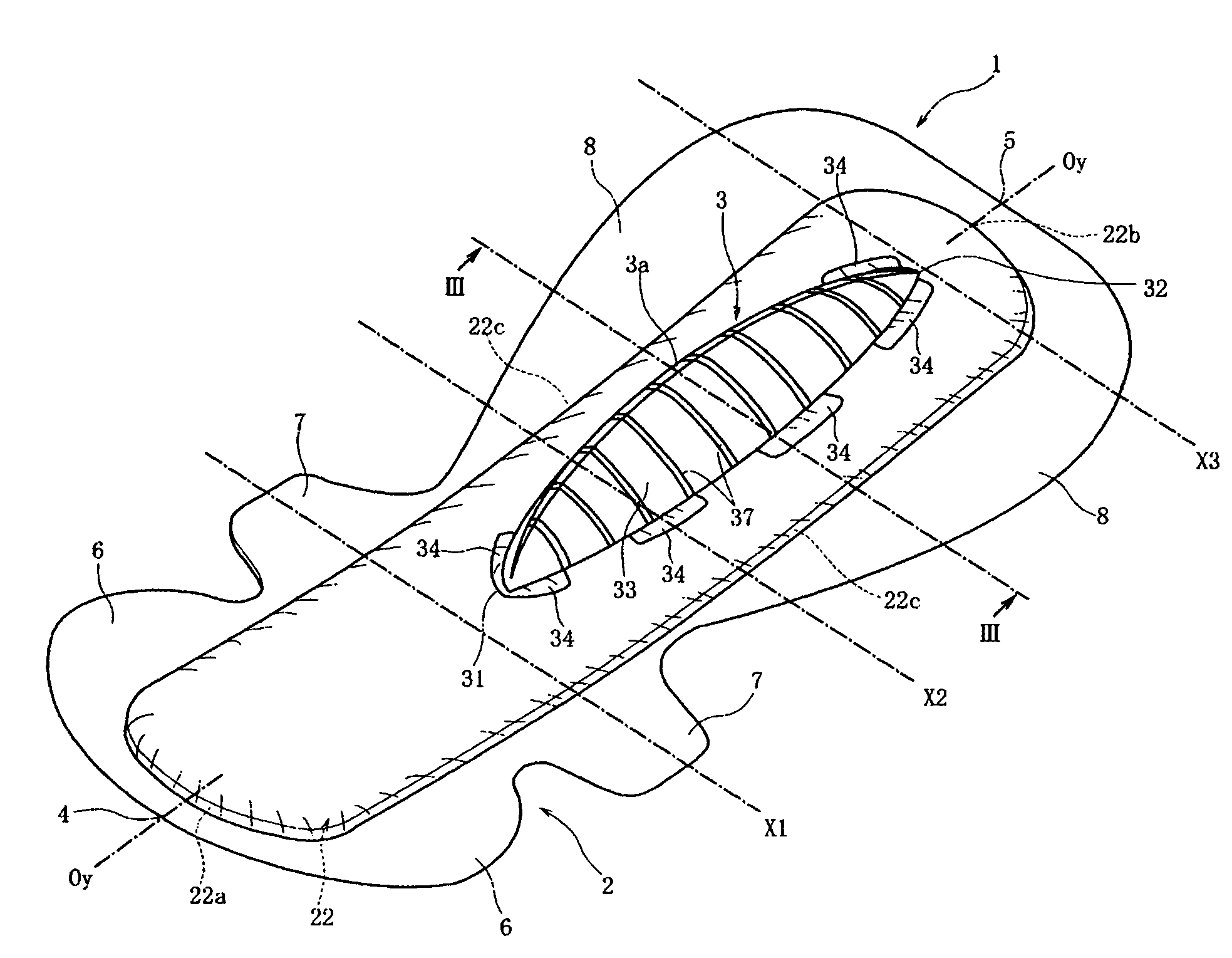 Sanitary napkin having three-dimensional structure