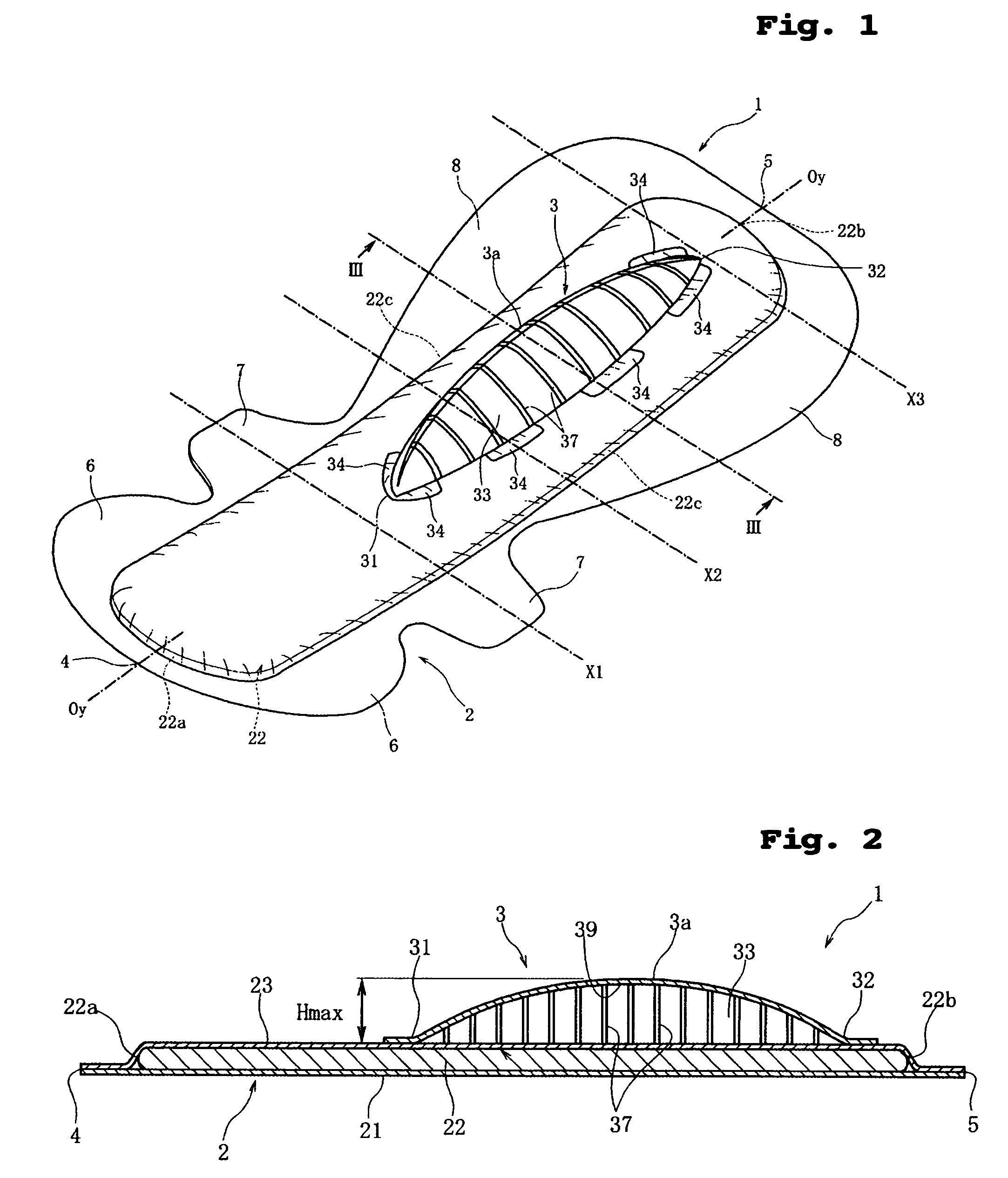 Sanitary napkin having three-dimensional structure