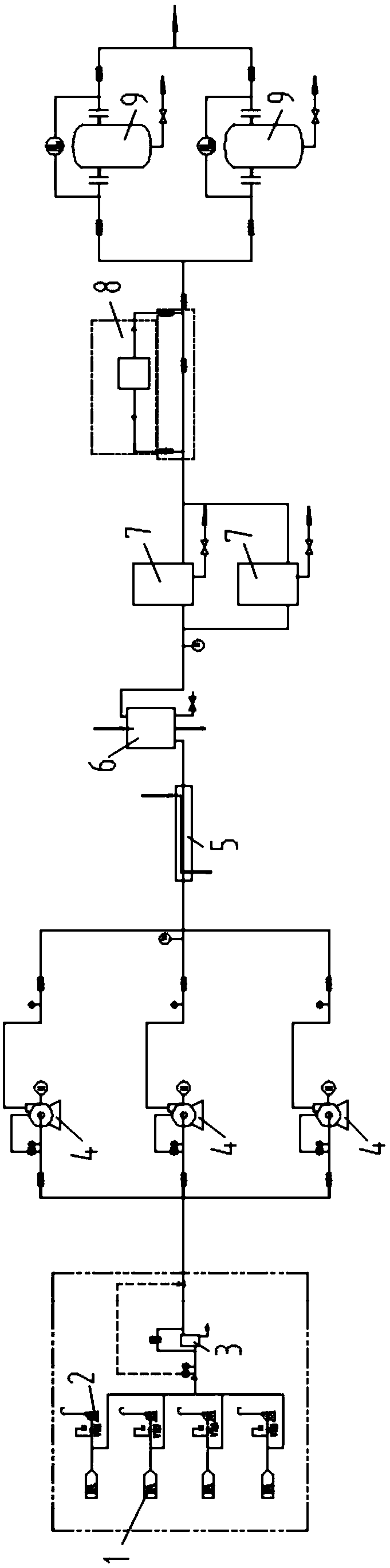 Argon-rich tail gas oil-removing system for crystal pulling furnace