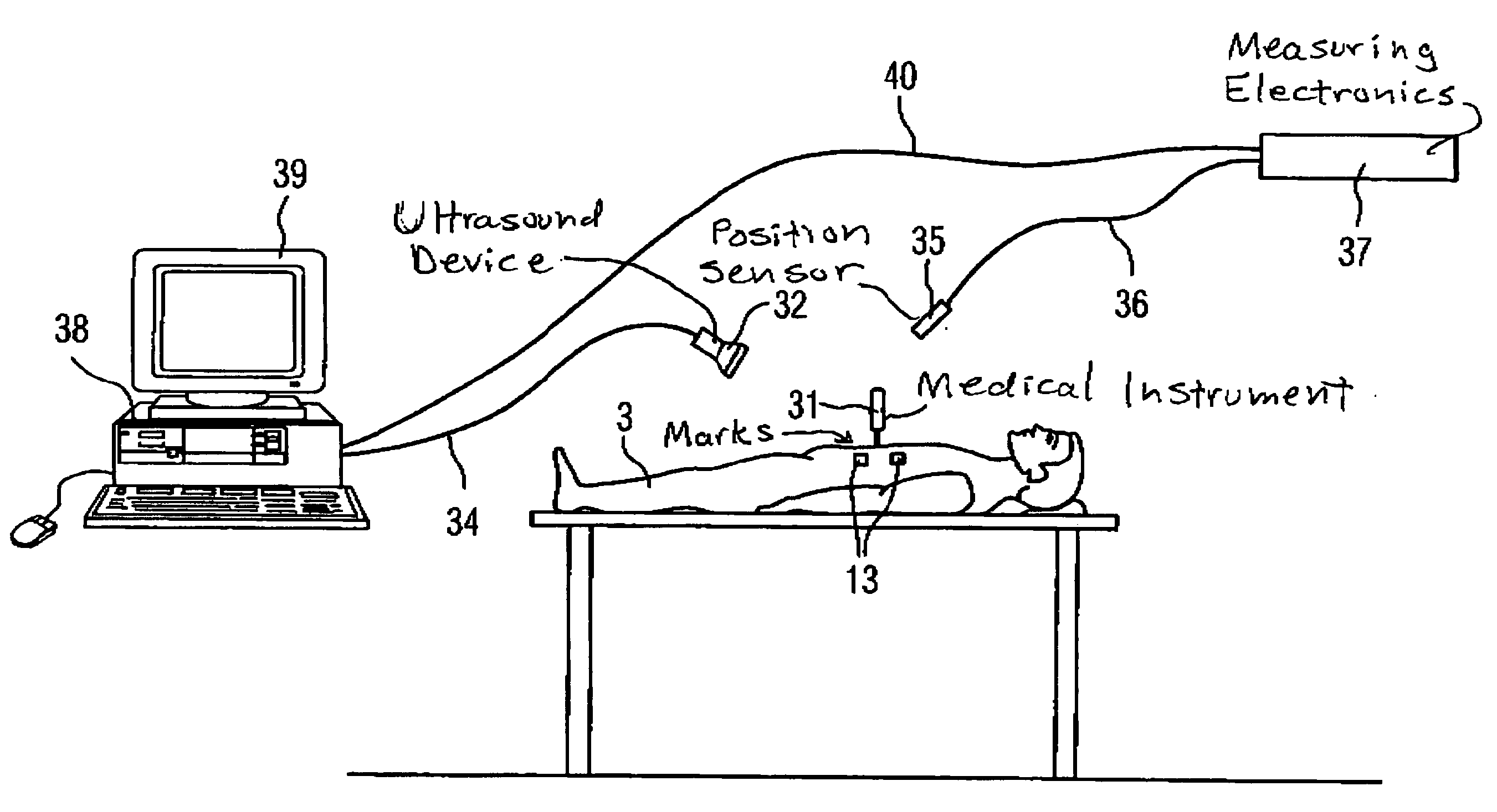 Method and medical device for the automatic determination of coordinates of images of marks in a volume dataset