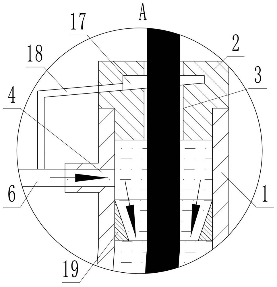 A wire feeding device for surfacing welding of sealing surface