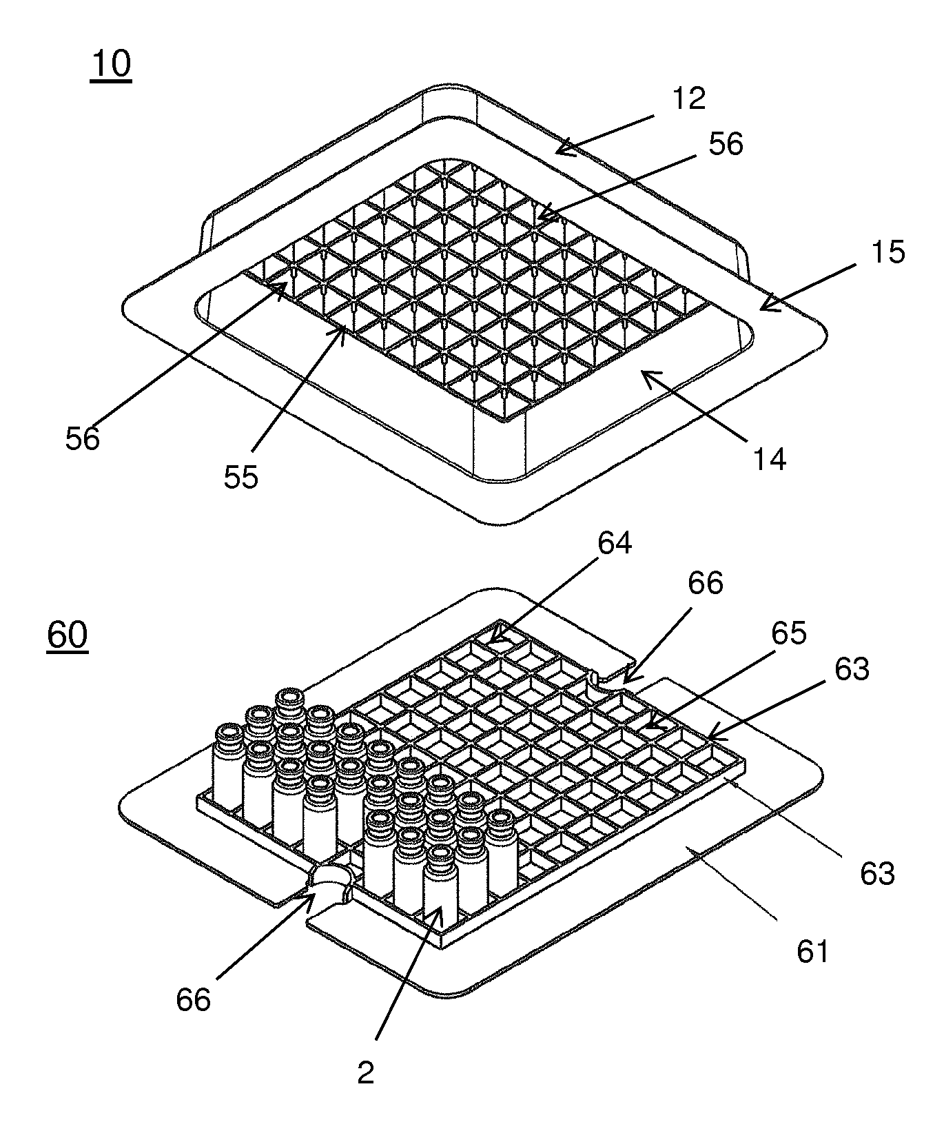 Process for handling or processing containers for medical or pharmaceutical applications and carrier and transport or packaging container thereof