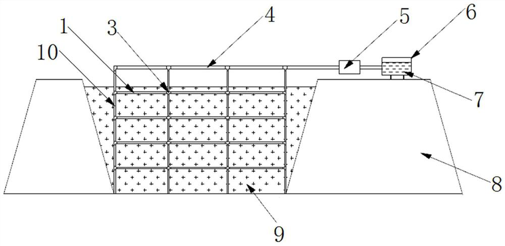 Liquefaction control method of blow filling sand based on straw degradation and microbial grouting and formed control structure