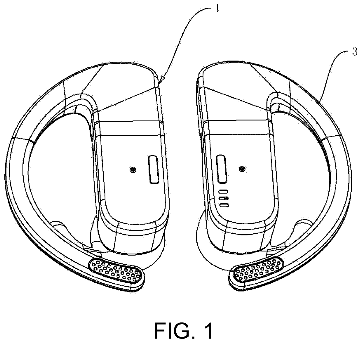 Split bone conduction earphone