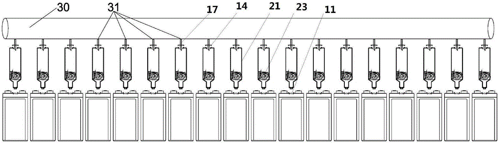 Acid mist concentrated absorption apparatus of lead-acid storage battery