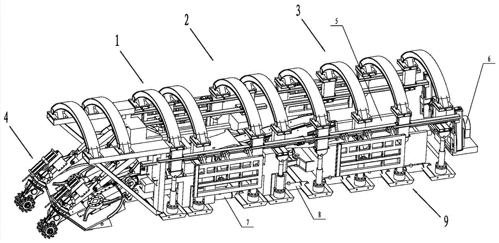 Advanced support combined unit suitable for soft rock excavation