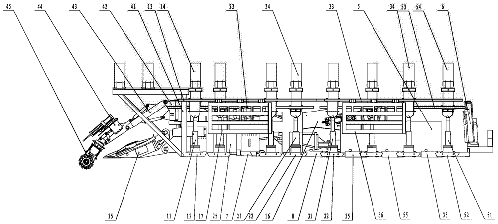 Advanced support combined unit suitable for soft rock excavation