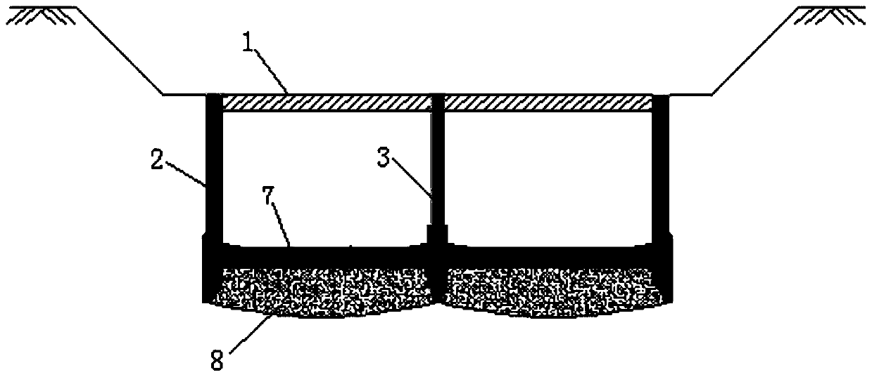 Underground integrated pipe corridor structure and sinking type construction method