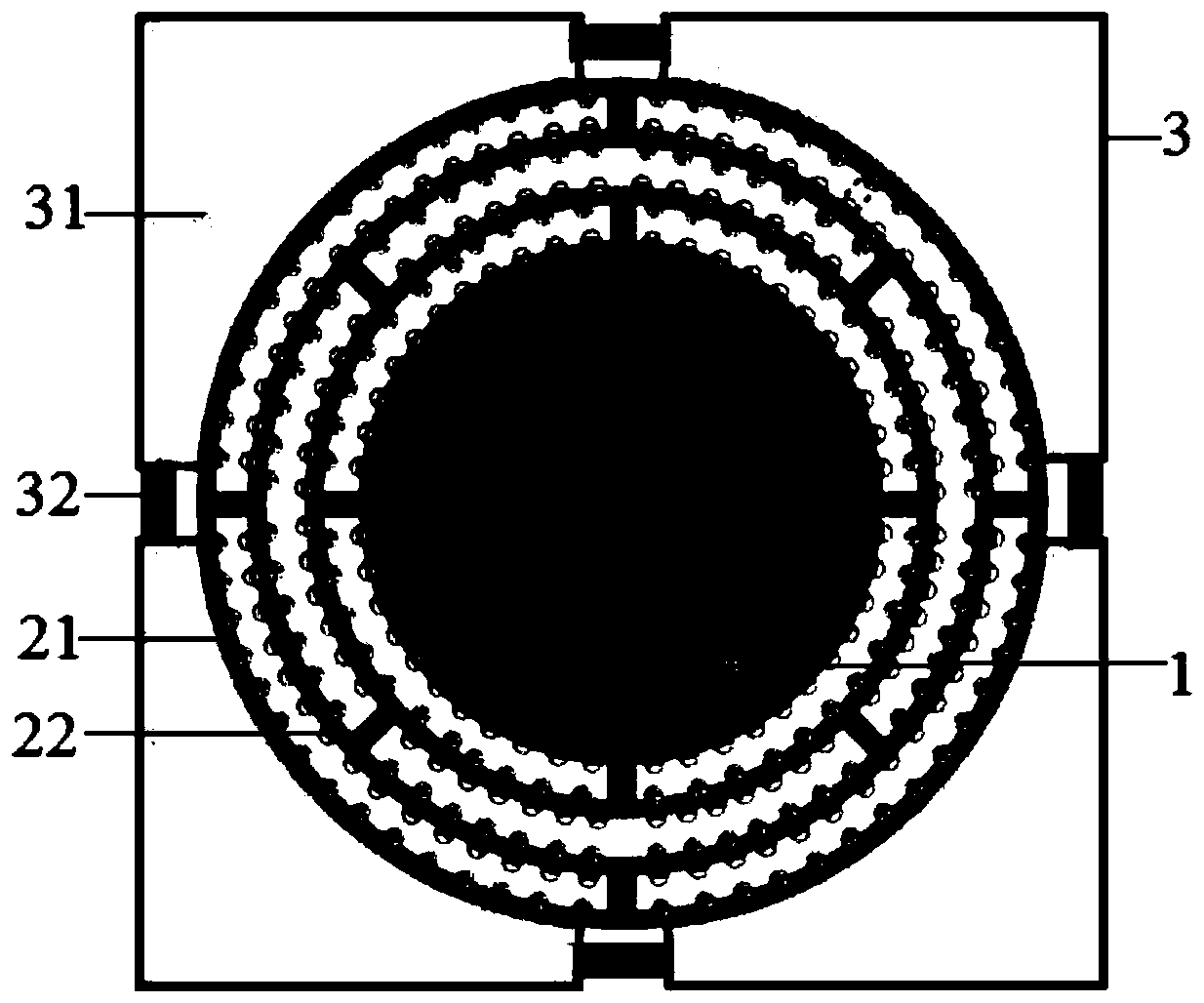 Mems sensor and energy harvester for sensing plane omnidirectional vibration and method