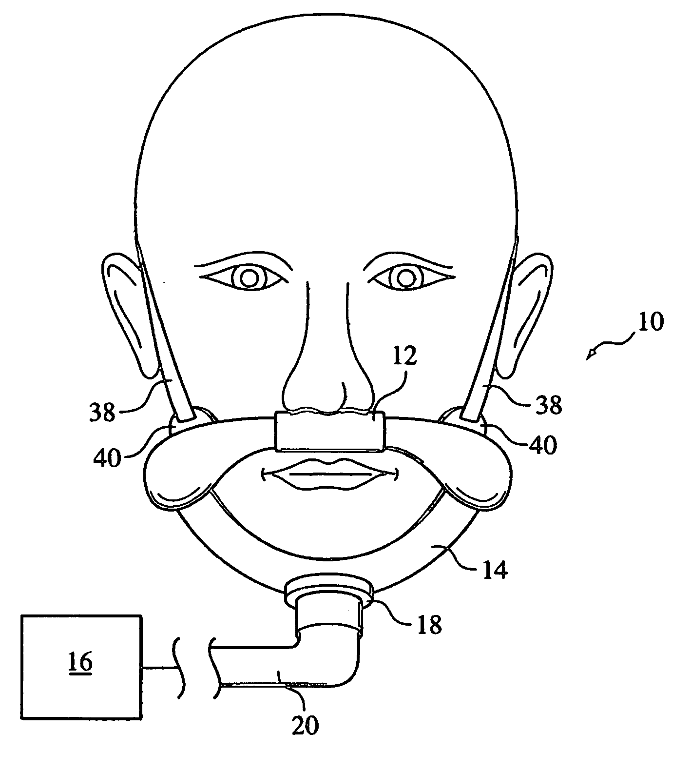 Patient intreface assembly supported under the mandible