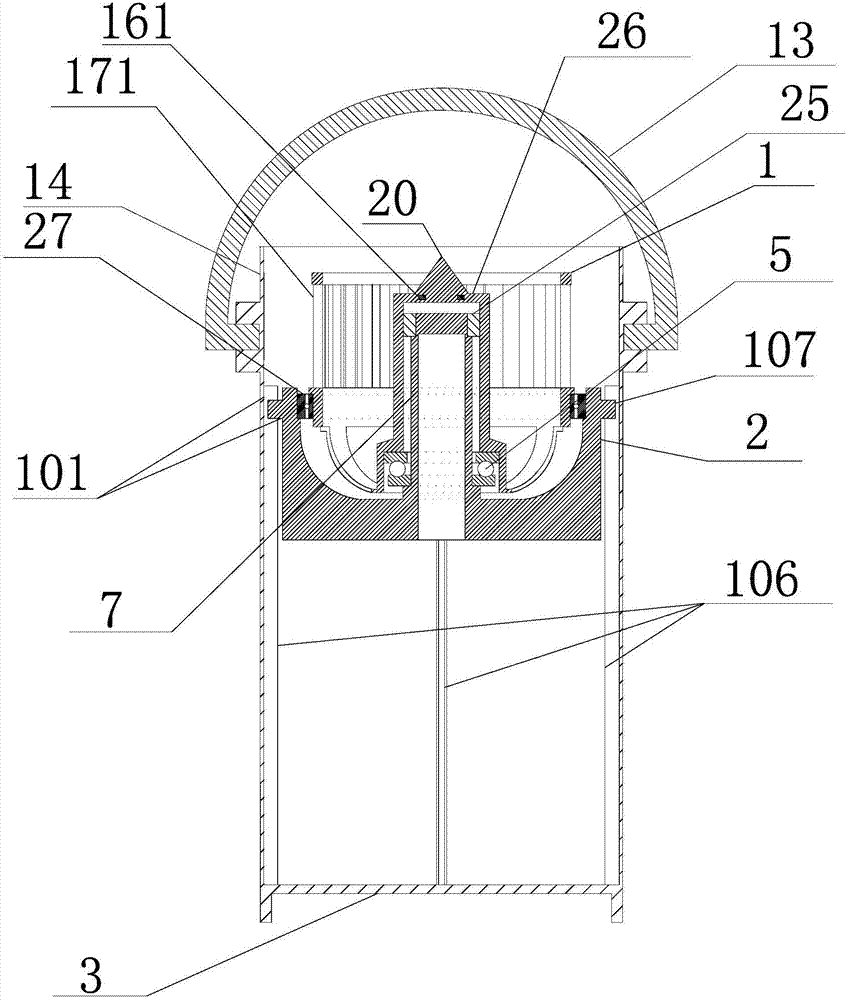 Magnetic snap connection self-locking side shaft columnar drum mop jet flow washing drier