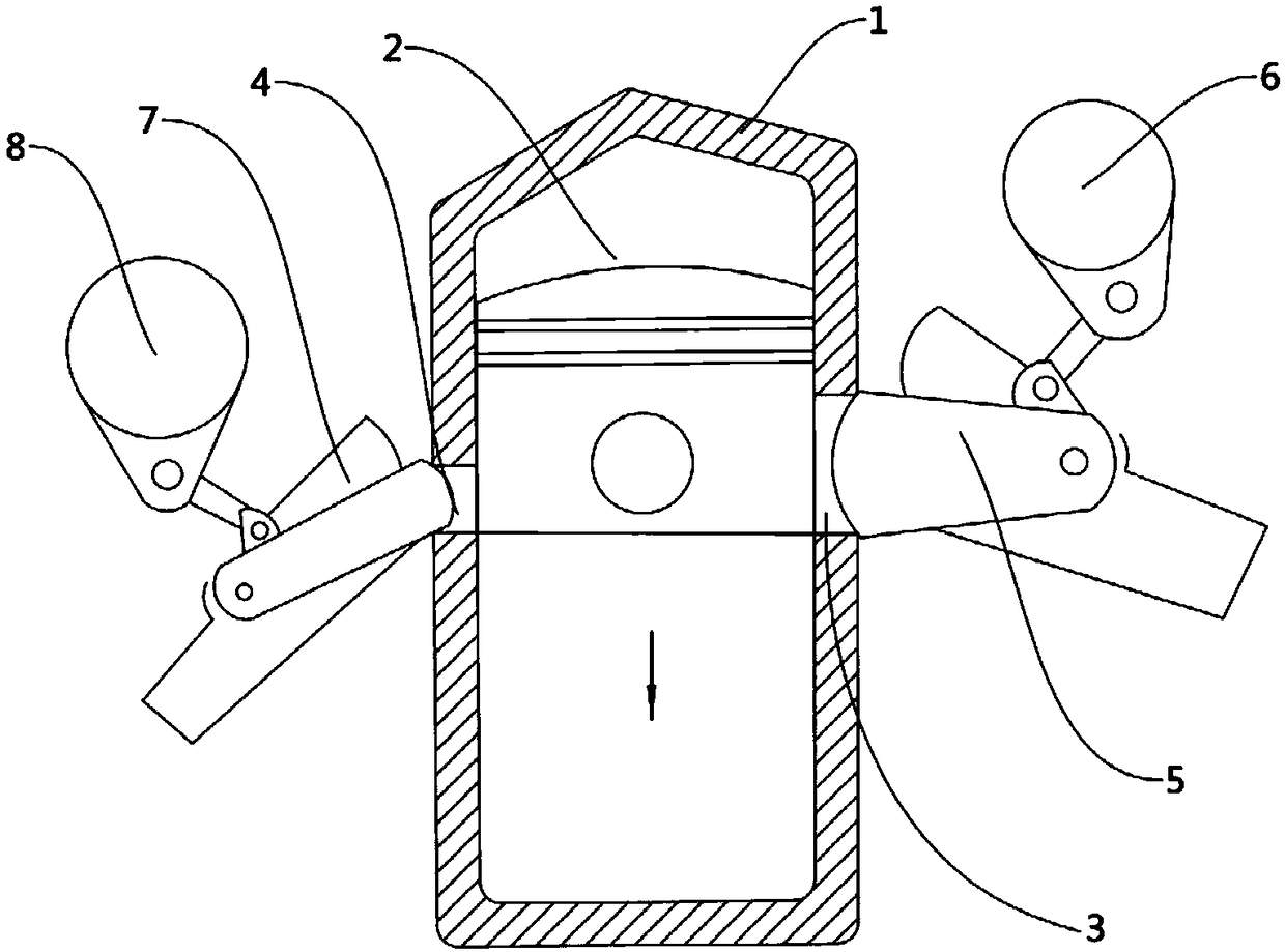 Engine air cylinder, two-stroke engine and control method for working circulation of two-stroke engine