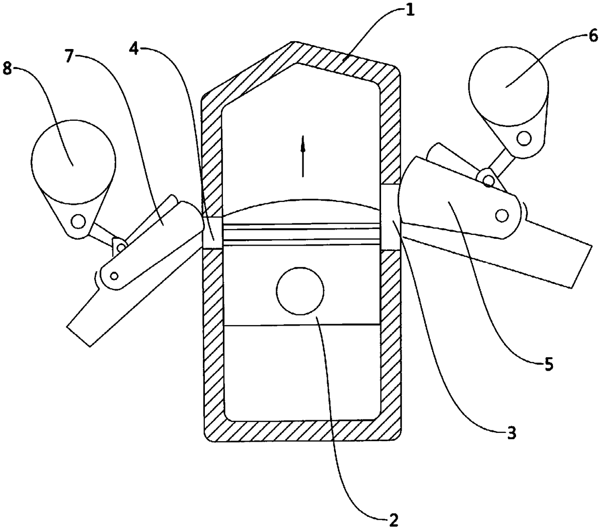 Engine air cylinder, two-stroke engine and control method for working circulation of two-stroke engine