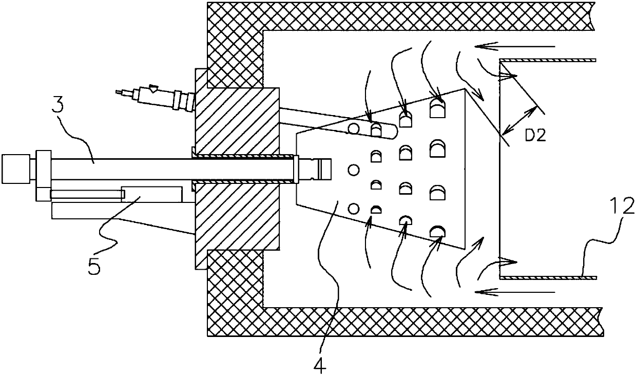 Combustor for exhaust gas incineration and adjustable in adjustment ratio